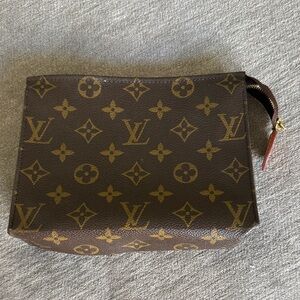 Louis Vuitton Monogram Canvas Toiletry Pouch in Brown and Gold